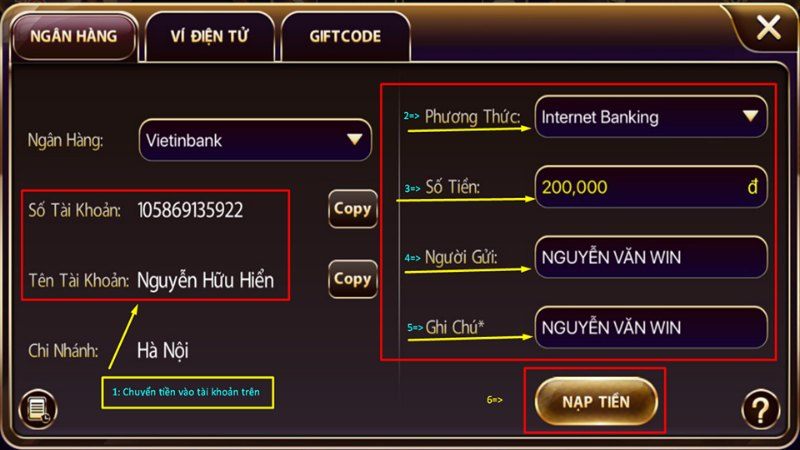 Pasted 1 Có khá nhiều phương thức để nạp tiền vào Zowin