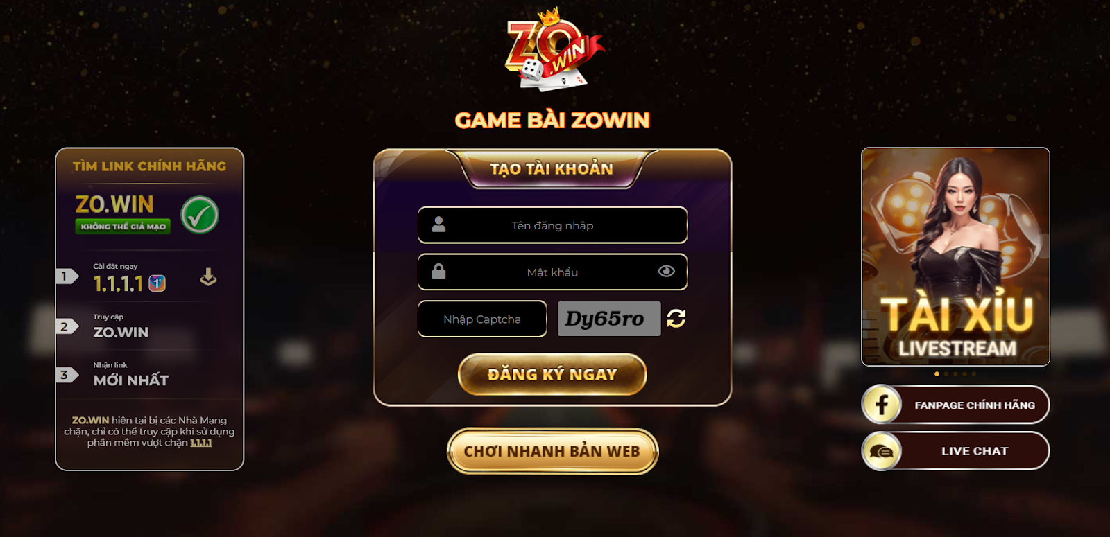 Pasted 36 Đăng ký tài khoản Zowin trên nền tảng PC